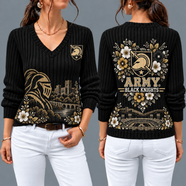 Army Black Knights Flower Women's V-neck Sweater