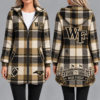 Wake Forest Demon Deacons Vintage Plaid Hooded Coat – Women's Longline Zip-Up Football Fan Jacket