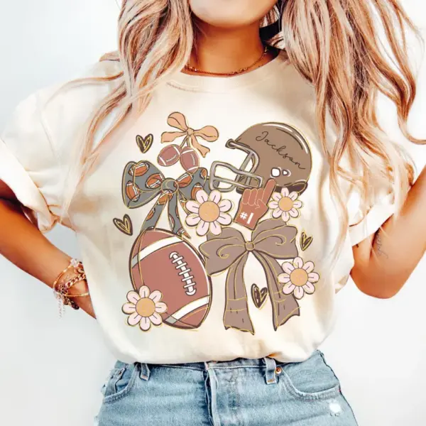 Jackson Football Helmet Floral Game Day T-Shirt for Die Hard Fans