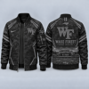 Wake Forest Demon Deacons Black Camo Salute to Service Bomber Jacket – Military-Inspired Football Fan Zip-Up Jacket