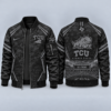 TCU Horned Frogs Black Camo Salute to Service Bomber Jacket – Military-Inspired Football Fan Zip-Up Jacket