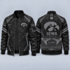 Iowa Hawkeyes Black Camo Salute to Service Bomber Jacket – Military-Inspired Football Fan Zip-Up Jacket