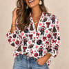 Texas Tech Red Raiders Christmas Button-Up Shirt – Festive Football Fan Holiday Long Sleeve Shirt