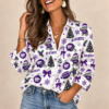 Kansas State Wildcats Christmas Button-Up Shirt – Festive Football Fan Holiday Long Sleeve Shirt