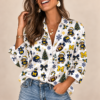 Michigan Wolverines Christmas Button-Up Shirt – Festive Football Fan Holiday Long Sleeve Shirt