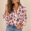 Oklahoma Sooners Christmas Button-Up Shirt – Festive Football Fan Holiday Long Sleeve Shirt