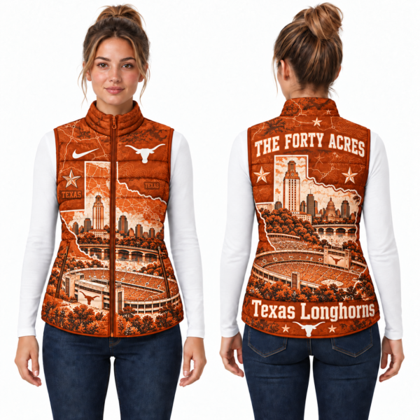 Texas Longhorns Chirstmas Sleeveless Puffer Vest