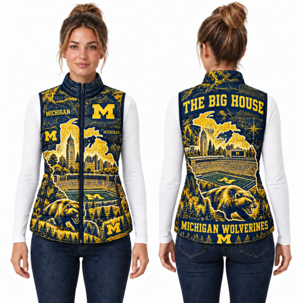 Michigan Wolverines Chirstmas Sleeveless Puffer Vest