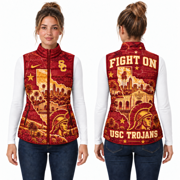 USC Trojans Chirstmas Sleeveless Puffer Vest