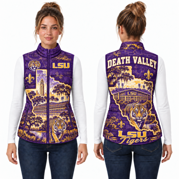 LSU Tigers Chirstmas Sleeveless Puffer Vest
