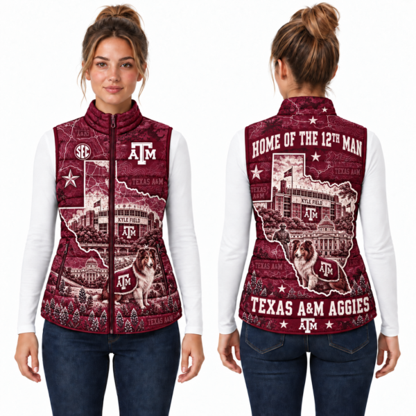 Texas A&M Aggies Chirstmas Sleeveless Puffer Vest