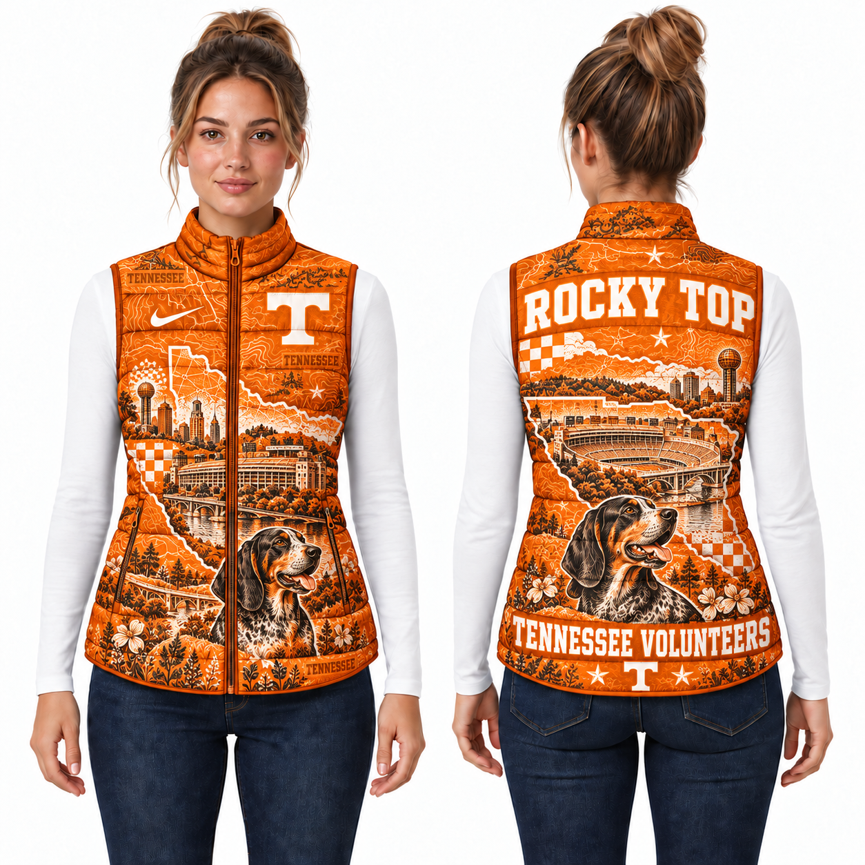 Tennessee Volunteers Chirstmas Sleeveless Puffer Vest