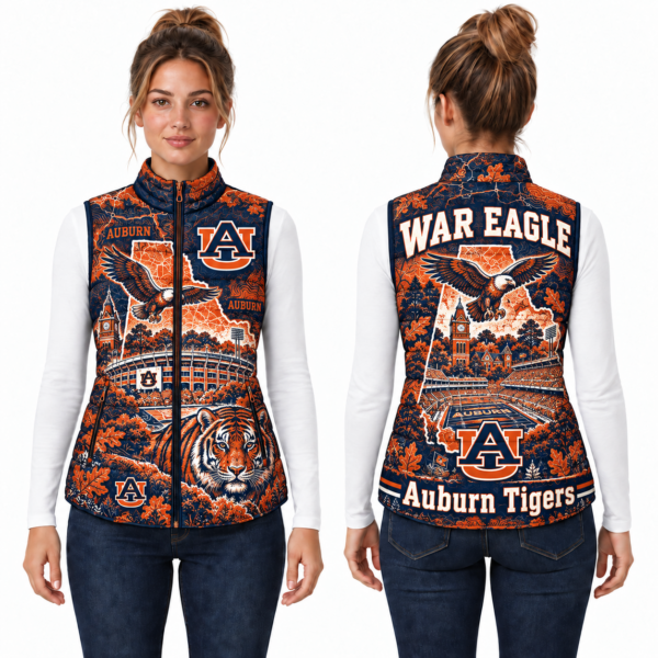 Auburn Tigers Chirstmas Sleeveless Puffer Vest