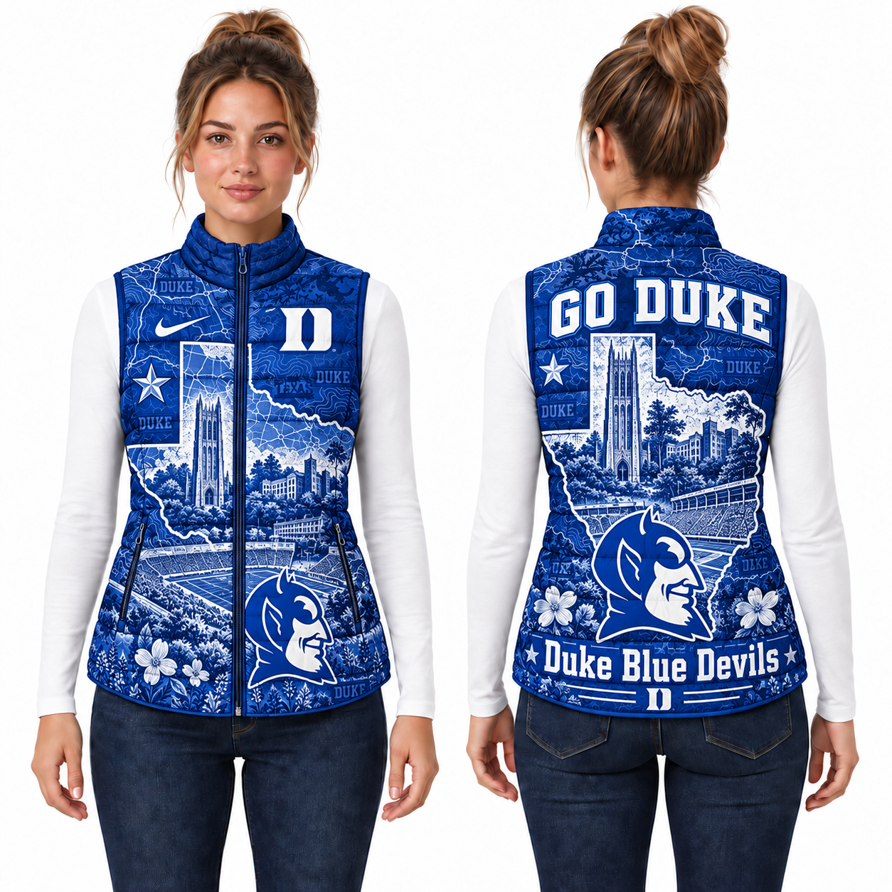 Duke Blue Devils Chirstmas Sleeveless Puffer Vest