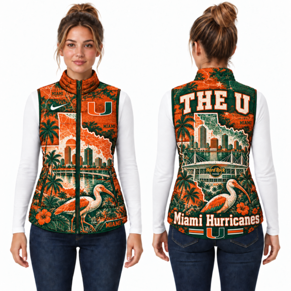 Miami Hurricanes Chirstmas Sleeveless Puffer Vest