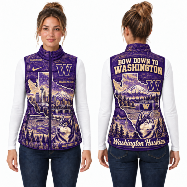 Washington Huskies Chirstmas Sleeveless Puffer Vest