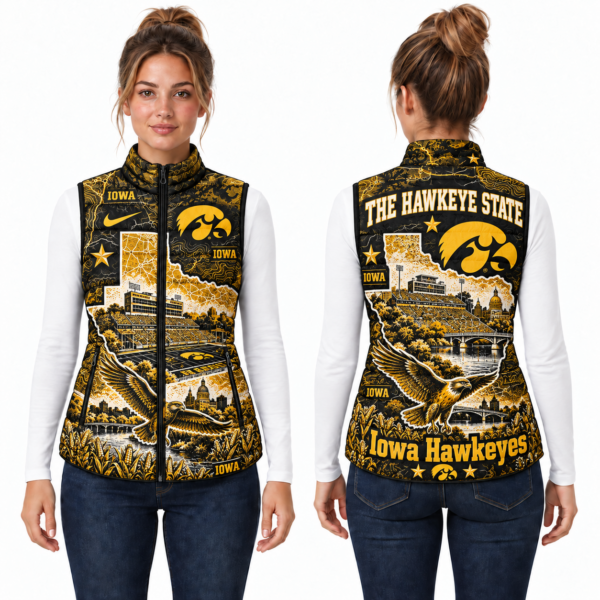 Iowa Hawkeyes Chirstmas Sleeveless Puffer Vest