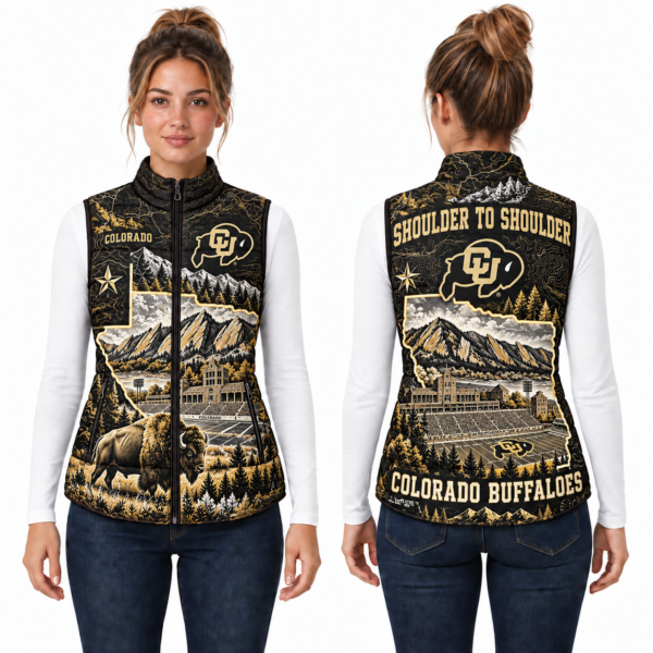 Colorado Buffaloes Chirstmas Sleeveless Puffer Vest