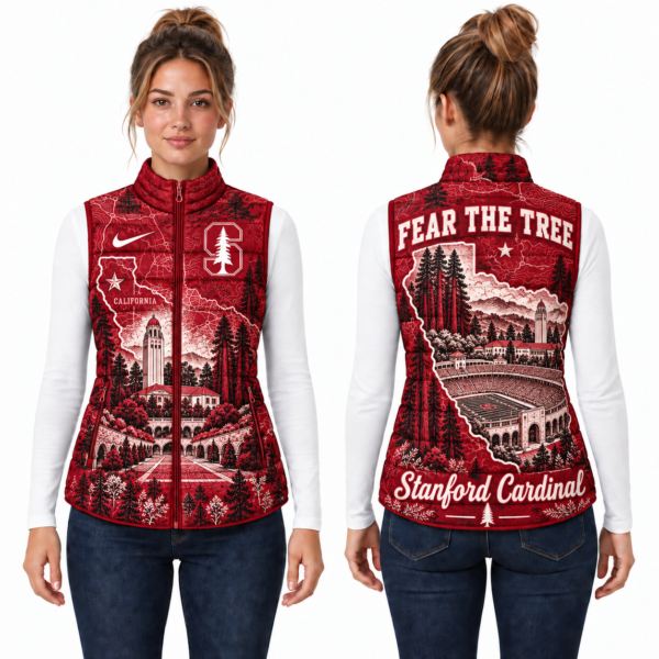 Stanford Cardinal Chirstmas Sleeveless Puffer Vest