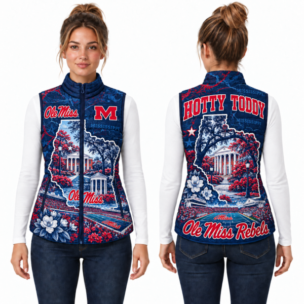 Ole Miss Rebels Chirstmas Sleeveless Puffer Vest