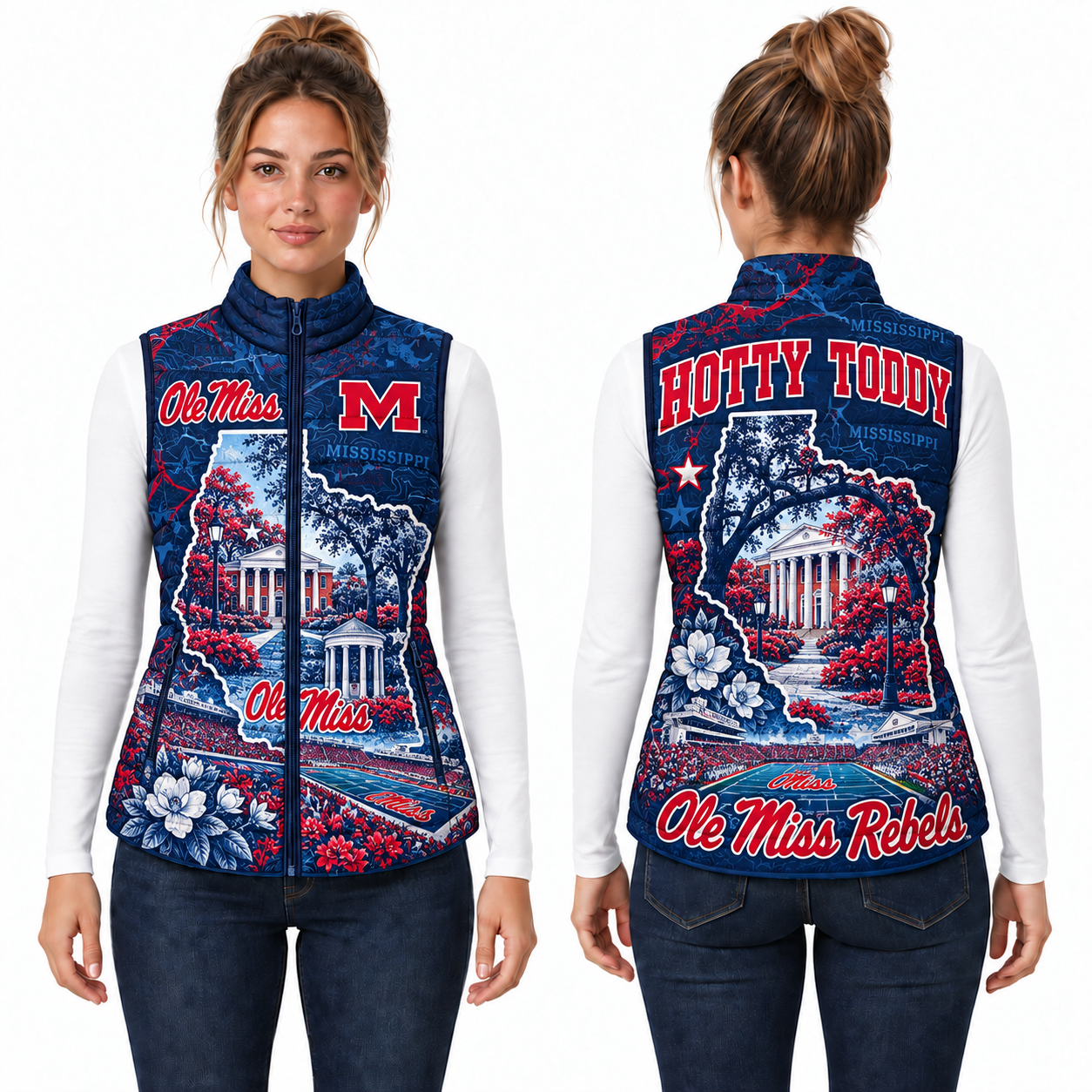 Ole Miss Rebels Chirstmas Sleeveless Puffer Vest