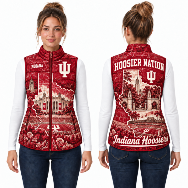 Indiana Hoosiers Chirstmas Sleeveless Puffer Vest