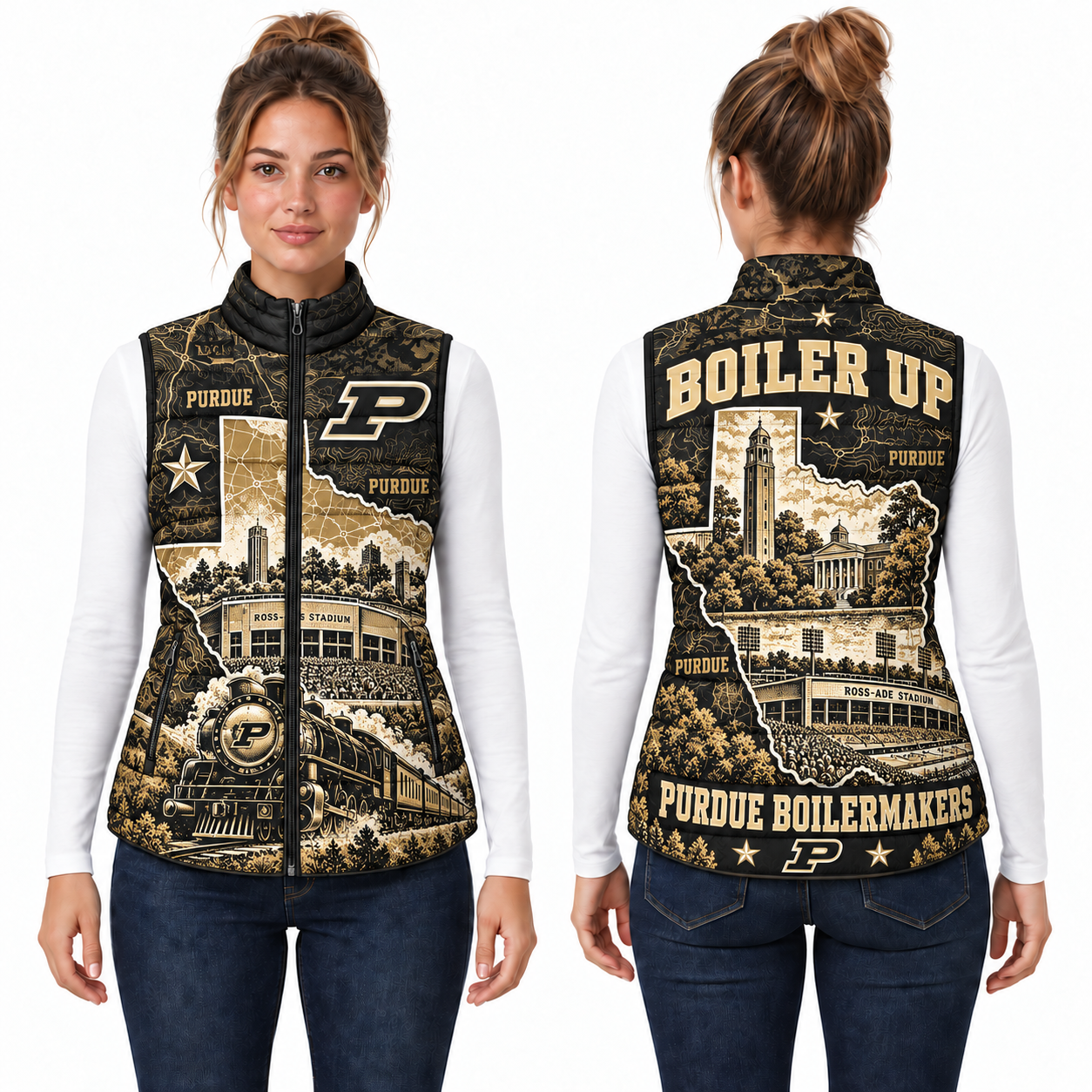 Purdue Boilermakers Chirstmas Sleeveless Puffer Vest