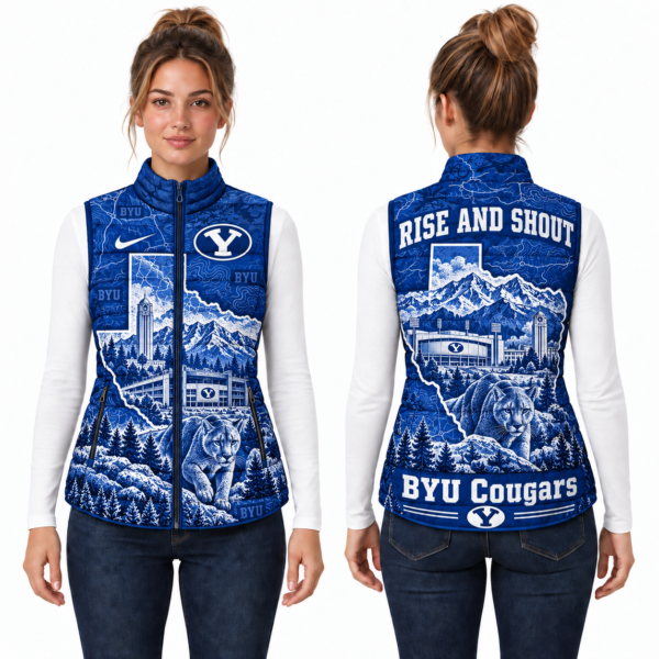 BYU Cougars Chirstmas Sleeveless Puffer Vest