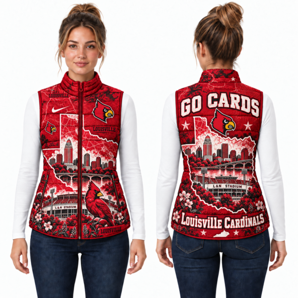 Louisville Cardinals Chirstmas Sleeveless Puffer Vest