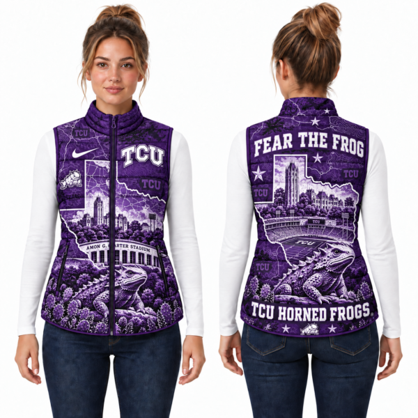 TCU Horned Frogs Chirstmas Sleeveless Puffer Vest