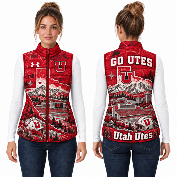 Utah Utes Chirstmas Sleeveless Puffer Vest