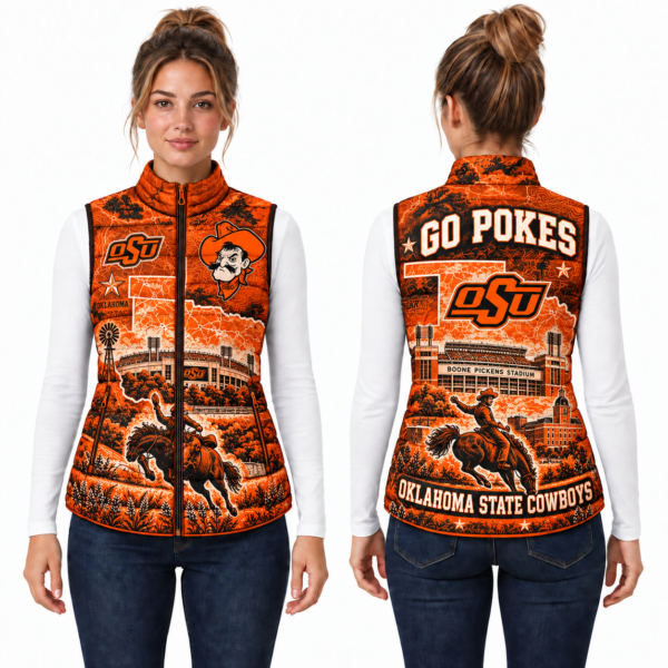 Oklahoma State Cowboys Chirstmas Sleeveless Puffer Vest