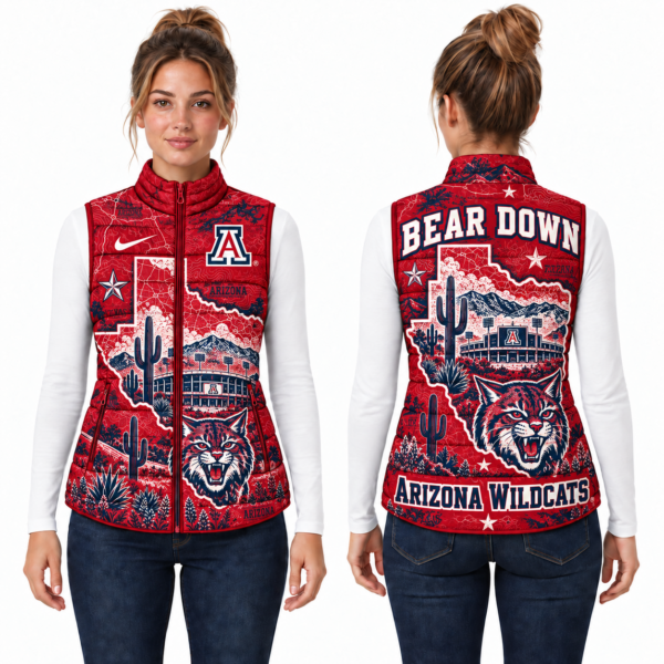 Arizona Wildcats Chirstmas Sleeveless Puffer Vest