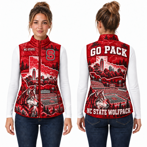 NC State Wolfpack Chirstmas Sleeveless Puffer Vest