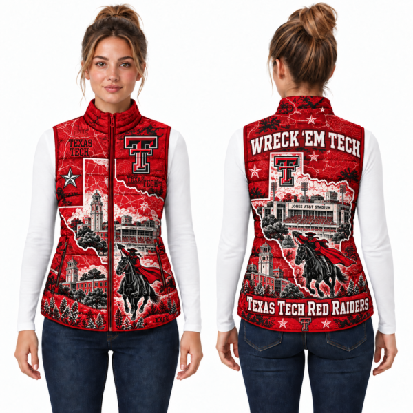 Texas Tech Red Raiders Chirstmas Sleeveless Puffer Vest