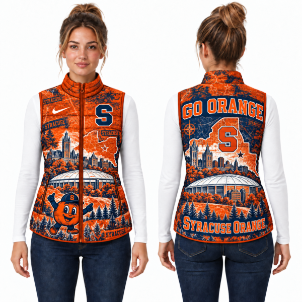 Syracuse Orange Chirstmas Sleeveless Puffer Vest