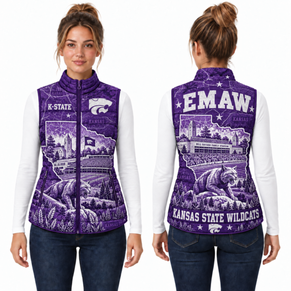 Kansas State Wildcats Chirstmas Sleeveless Puffer Vest