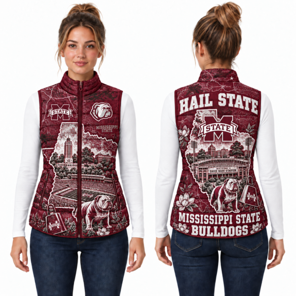 Mississippi State Bulldogs Chirstmas Sleeveless Puffer Vest