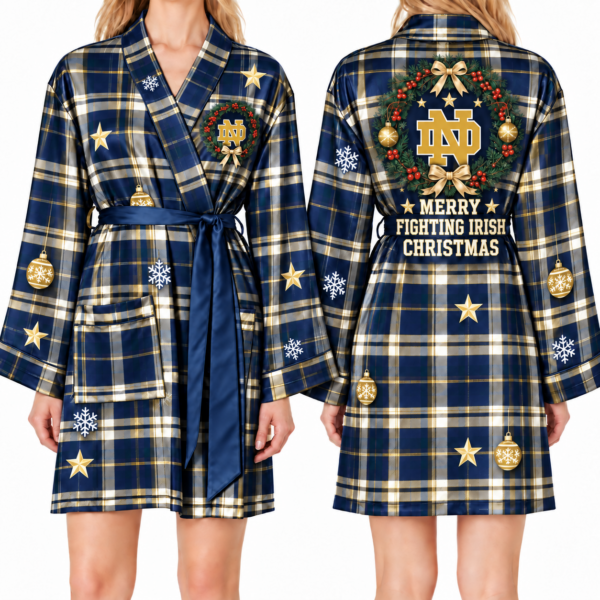 Notre Dame Fighting Irish Chirstmas Relaxed-Fit Satin Sleep Robe