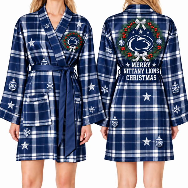 Penn State Nittany Lions Chirstmas Relaxed-Fit Satin Sleep Robe