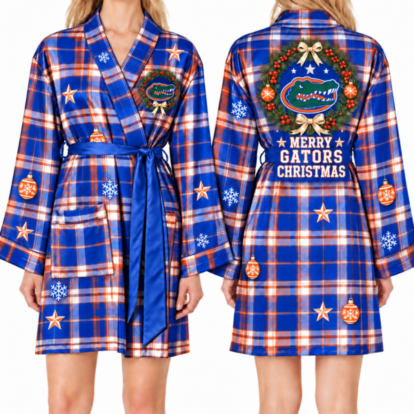 Florida Gators Chirstmas Relaxed-Fit Satin Sleep Robe