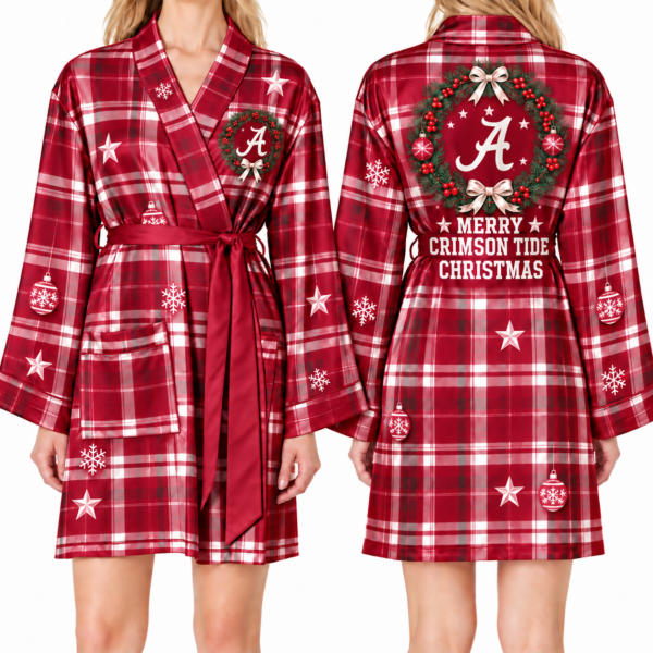 Alabama Crimson Tide Chirstmas Relaxed-Fit Satin Sleep Robe