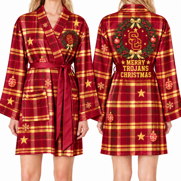 USC Trojans Chirstmas Relaxed-Fit Satin Sleep Robe