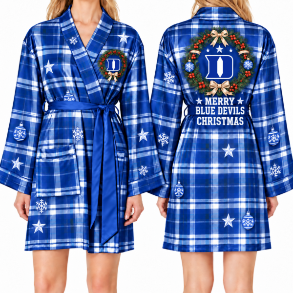 Duke Blue Devils Chirstmas Relaxed-Fit Satin Sleep Robe