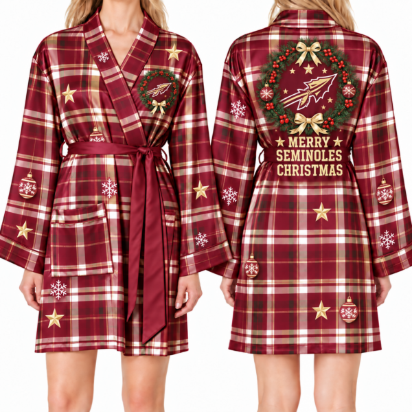 Florida State Seminoles Chirstmas Relaxed-Fit Satin Sleep Robe