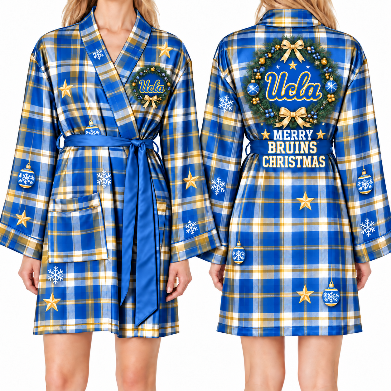 UCLA Bruins Chirstmas Relaxed-Fit Satin Sleep Robe