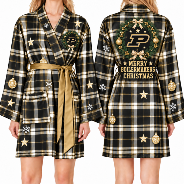 Purdue Boilermakers Chirstmas Relaxed-Fit Satin Sleep Robe