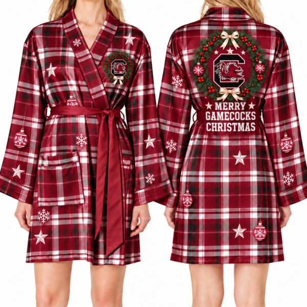 South Carolina Gamecocks Chirstmas Relaxed-Fit Satin Sleep Robe