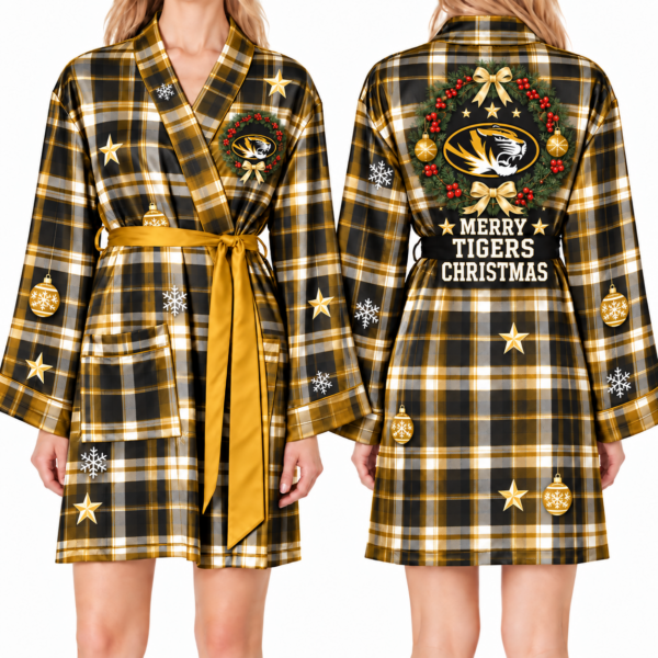 Missouri Tigers Chirstmas Relaxed-Fit Satin Sleep Robe