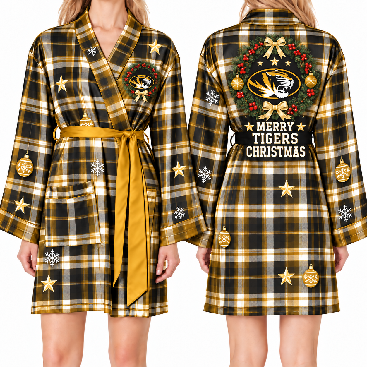 Missouri Tigers Chirstmas Relaxed-Fit Satin Sleep Robe